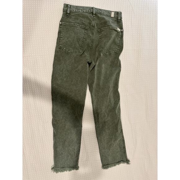 6 for $20 Seven for all mankind green distressed high waist cropped freyed  26 - Picture 6 of 10